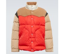 Gesteppte Daunenjacke mit Faux Shearling