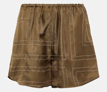Toteme Shorts Monogram aus Seiden-Twill