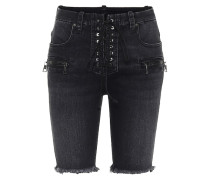 Jeansshorts mit Schnürung