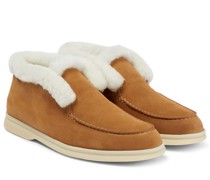 Loro Piana Loafers Open Walk aus Veloursleder