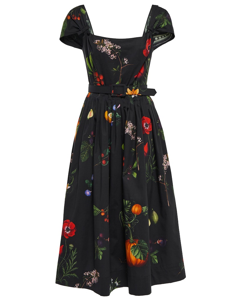 Oscar de la Renta Damen Oscar de la Renta Midikleid aus einem Baumwollgemisch Oscar de la Renta Damen Oscar de la Renta Midikleid aus einem Baumwollgemisch