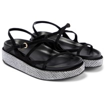 Dries Van Noten Verzierte Plateausandalen aus Leder