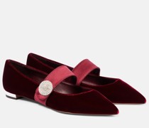 Aquazzura Ballerinas Crystal Macaron aus Samt