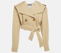 Didu Cropped-Jacke aus Baumwoll-Gabardine