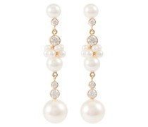 Sophie Bille Brahe Ohrringe Reve de Tulipe aus 14kt Gelbgold mit Diamanten und Perlen