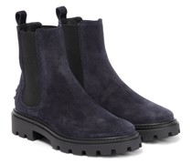 Verzierte Chelsea Boots aus Veloursleder