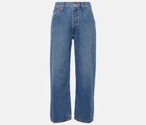 High-Rise Straight Jeans Loose Crop