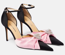 Mach & Mach Verzierte Pumps Double Heart aus Satin