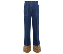 Gucci Hose GG aus Denim und Canvas
