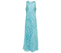 Asceno Bedrucktes Maxikleid Valencia aus Seide