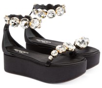 Giambattista Valli Verzierte Plateausandalen aus Satin