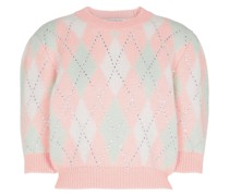 Alessandra Rich Karierter Pullover aus einem Mohairgemisch