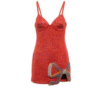 Area Kristallverziertes Minikleid aus Tweed