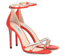 Verzierte Sandalen aus Satin