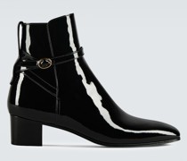 Saint Laurent Ankle Boots Jodhpur aus Lackleder