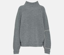 Victoria Beckham Bestickter Rollkragenpullover aus Wolle
