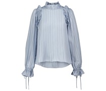 Noir Kei Ninomiya Gestreifte Bluse mit Rueschen