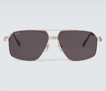 Cartier Eyewear Collection Aviator-Sonnenbrille aus Metall