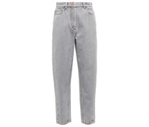 Brunello Cucinelli Verzierte High-Rise Straight Jeans