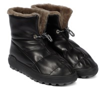 Ankle Boots aus Leder mit Shearling