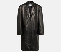 Oversize-Mantel aus Leder