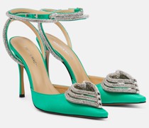 Mach & Mach Verzierte Pumps Triple Heart aus Satin