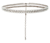 Amina Muaddi Taillenkette mit Kristallen