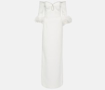 Rebecca Vallance Bridal Robe Plume aus Crepe mit Federn