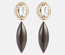 Clip-Ohrringe mit Kristallen und Bambus