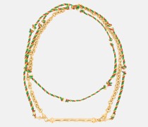 Halskette Candy Cane mit 18kt Gelbgold und Diamanten