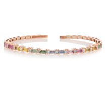 Armreif Rainbow Fireworks aus 18kt Rosegold mit Diamanten und Saphiren