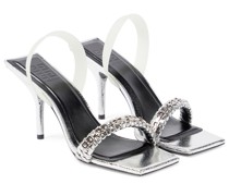 Givenchy Verzierte Sandalen G Woven aus Metallic-Leder