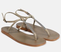 Verzierte Sandalen aus Veloursleder
