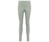 Mid-Rise Leggings aus Leder