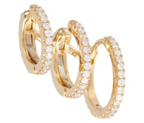 Einzelner Ohrring Linked Pave Eternity aus 18kt Gelbgold mit Diamanten