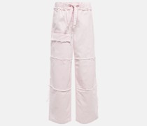 High-Rise-Cargohose aus Denim