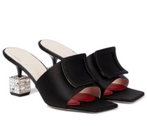 Roger Vivier Verzierte Pantoletten Cube Strass aus Satin