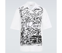 Alexander McQueen Bedrucktes Kurzarmhemd aus Baumwolle