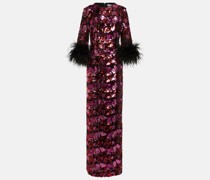 Robe Azalea mit Pailletten und Federn