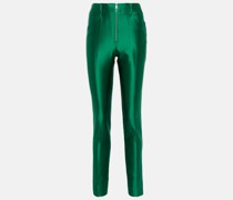 Victoria Beckham Schmale High-Rise-Hose aus Satin