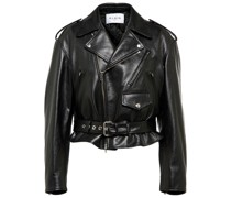 Alaia Cropped-Bikerjacke aus Leder