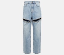 Area Verzierte High-Rise Straight Jeans