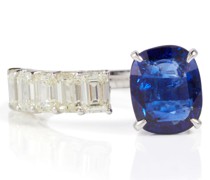 Shay Jewelry Ring Floating aus 18kt Weissgold mit Diamanten und Saphir