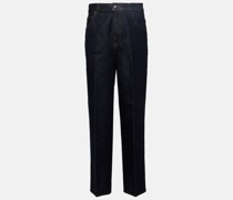 High-Rise Cropped Straight Jeans