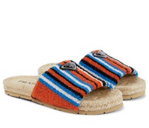 Prada Gestreifte Espadrille-Pantoletten