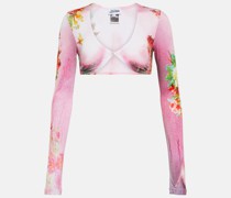 Jean Paul Gaultier Bedrucktes Cropped-Top Flower Collection