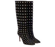 Gianvito Rossi Verzierte Stiefel Spectra aus Veloursleder