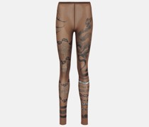 Jean Paul Gaultier X KNWLS Bedruckte Leggings aus Mesh