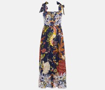 Juliet Dunn Bedrucktes Midikleid aus Baumwolle