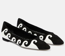 Manolo Blahnik Ballerinas Kasaiflat aus Leder